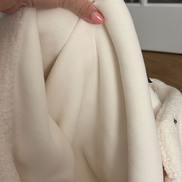 Encore by Idina Menzel Ivory Sherpa Coat - Picture 12 of 12